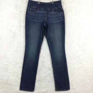 Jag Womens Jeans Peri Straight Leg Denim Blue Pull On Whiskering Stretch Tall 6T
